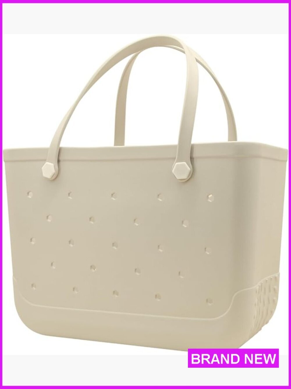 Waterproof Sandproof Rubber Beach Tote Bag with Zipper Pocket